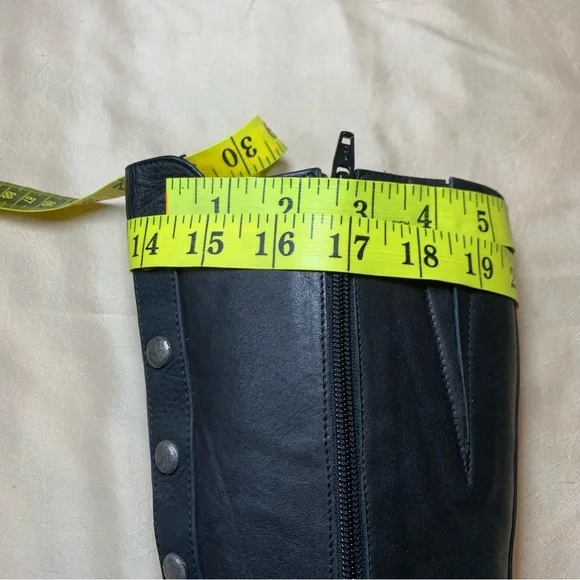 John Fluevog Dallas Black Tall Boots with Studded Shaft - Picture 13 of 16